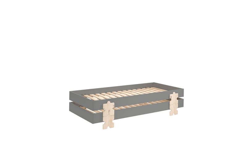 Säng Modulo med pusselbitarfötter Grå, 2, Grå, 2
