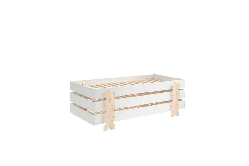 Säng Modulo med pusselbitarfötter Vit, 3, Vit, 3