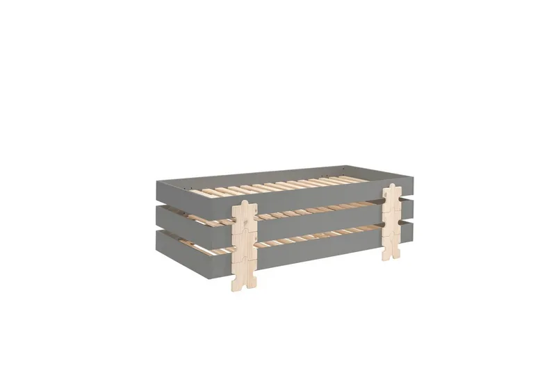 Säng Modulo med pusselbitarfötter Grå, 3, Grå, 3