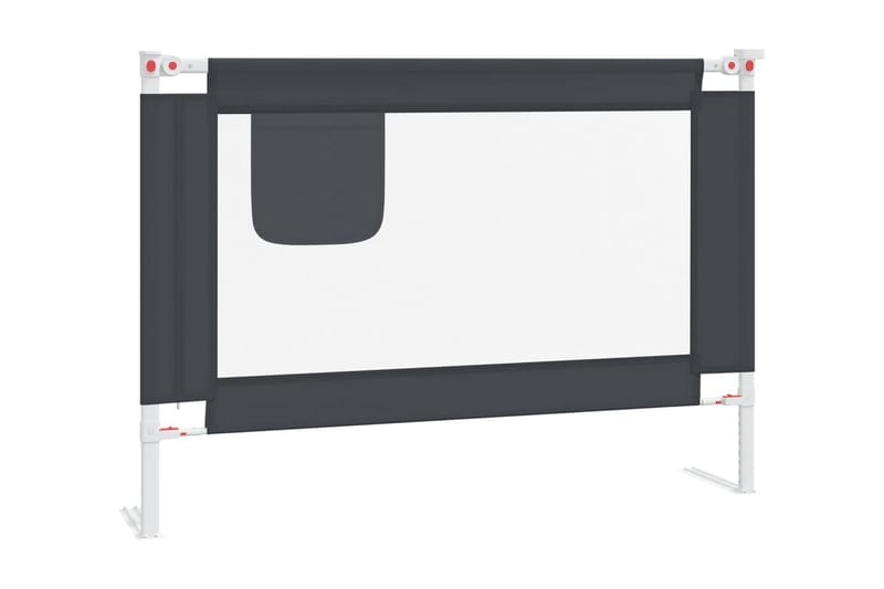 Sängskena för barn mörkgrå 90x25 cm tyg - Grå - Barnsäng & juniorsäng - Barnrum