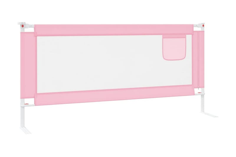 Sängskena för barn rosa 200x25 cm tyg - Rosa - Barn & bebis - Barnmöbler - Barnsäng & juniorsäng