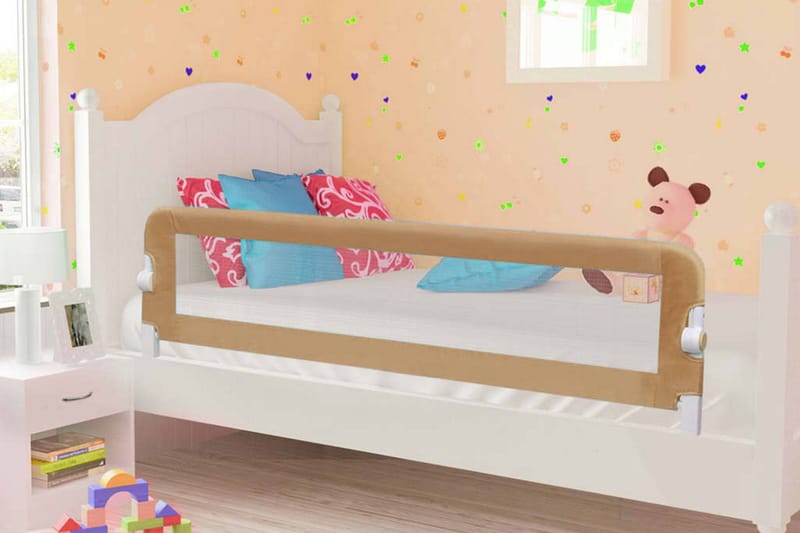 Sängskena för barn taupe 150x42 cm polyester - Brun - Barnsäng & juniorsäng - Barnrum
