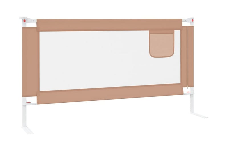 Sängskena för barn taupe 160x25 cm tyg - Brun - Barn & bebis - Barnmöbler - Barnsäng & juniorsäng