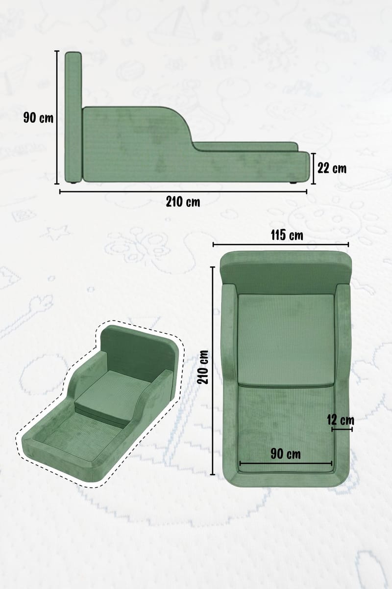 Selnor Barnsäng 90x90x210 cm - Grå - Barn & bebis - Barnmöbler - Barnsäng & juniorsäng