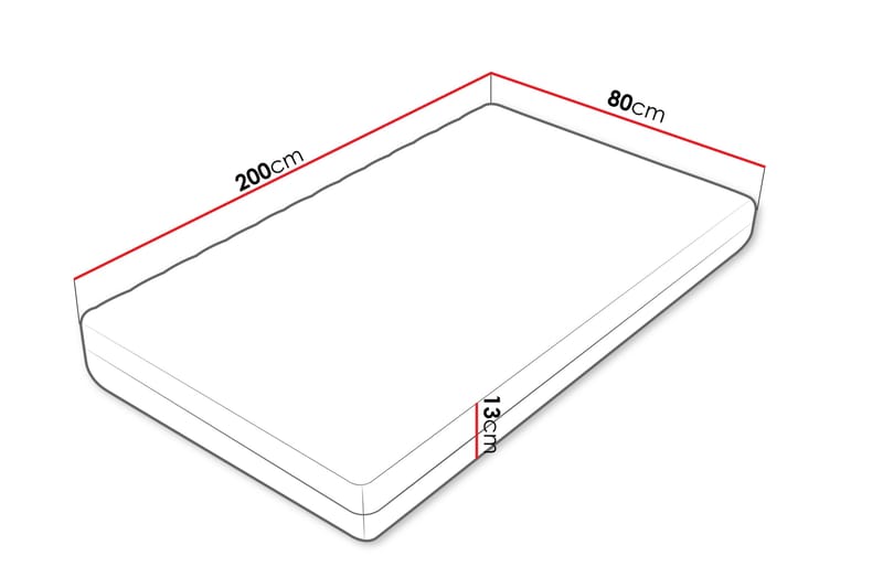 Unona Skummadrass 200x80 cm - Grå - Möbler - Sovrum - Madrasser - Skummadrasser