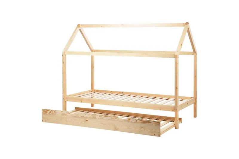 Utdragbar barnsäng Crillon - Ljus trä - Barn & bebis - Barnmöbler - Barnsäng & juniorsäng - Hussäng