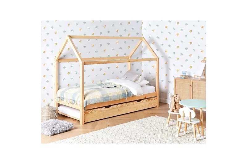 Utdragbar barnsäng Crillon - Ljus trä - Barn & bebis - Barnmöbler - Barnsäng & juniorsäng - Hussäng