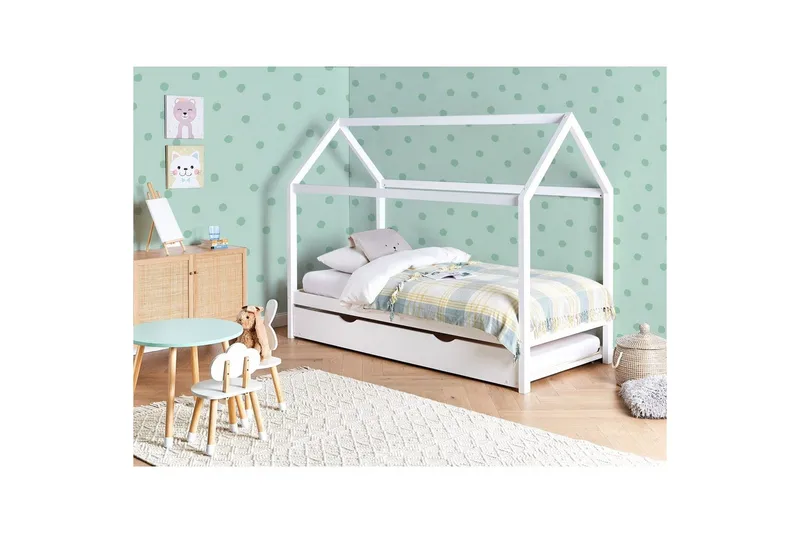 Utdragbar barnsäng Crillon - Vit - Barn & bebis - Barnmöbler - Barnsäng & juniorsäng - Hussäng