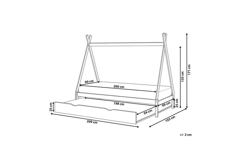 Utdragbar barnsäng Talmontiers - Grå - Barn & bebis - Barnmöbler - Barnsäng & juniorsäng - Hussäng