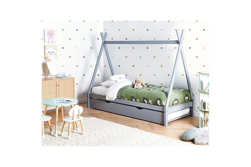 Utdragbar barnsäng Talmontiers - Grå - Barn & bebis - Barnmöbler - Barnsäng & juniorsäng - Hussäng