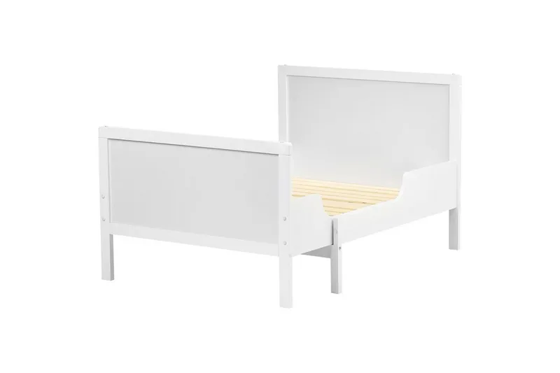 Utdragbar småbarnssäng Montigny - Vit - Barn & bebis - Barnmöbler - Barnsäng & juniorsäng