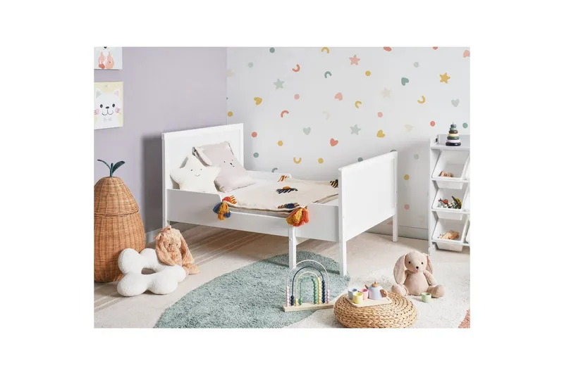 Utdragbar småbarnssäng Montigny - Vit - Barn & bebis - Barnmöbler - Barnsäng & juniorsäng