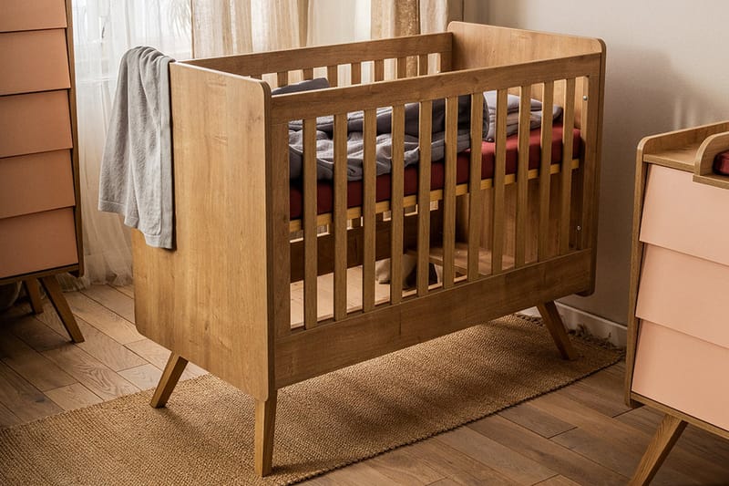 VINTAGE Spjälsäng 60x120 cm Trä/Natur - Brun - Barnsäng & juniorsäng - Spjälsäng - Barnrum