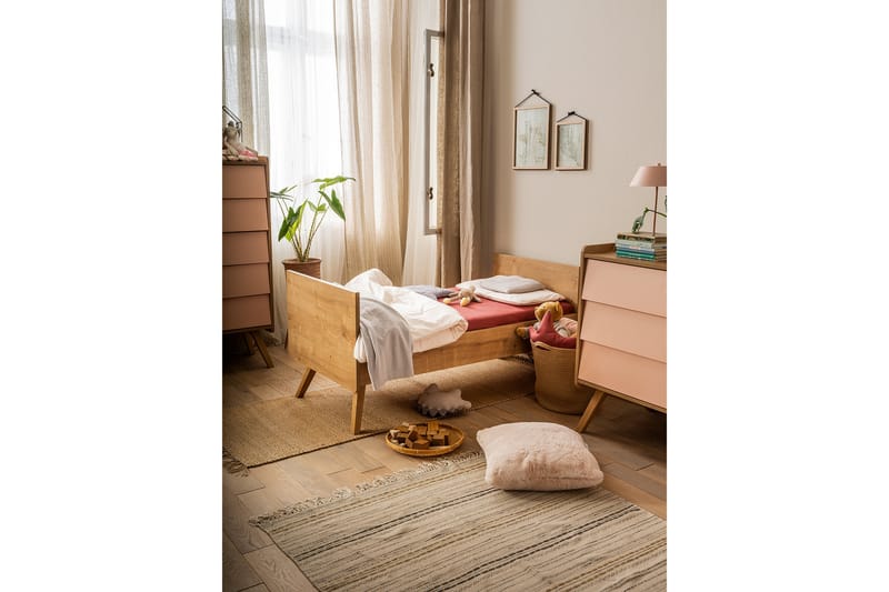 VINTAGE Spjälsäng 70x140 cm Trä/Natur - Ek - Barn & bebis - Barnmöbler - Barnsäng & juniorsäng