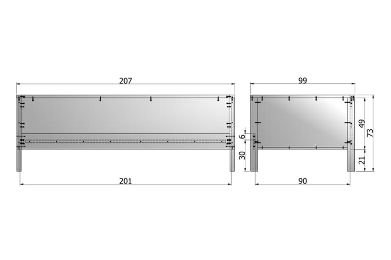 ALFWIN Bäddsoffa 100x200 Vit Tall - Vit - Barn & bebis - Barnmöbler - Barnsoffa