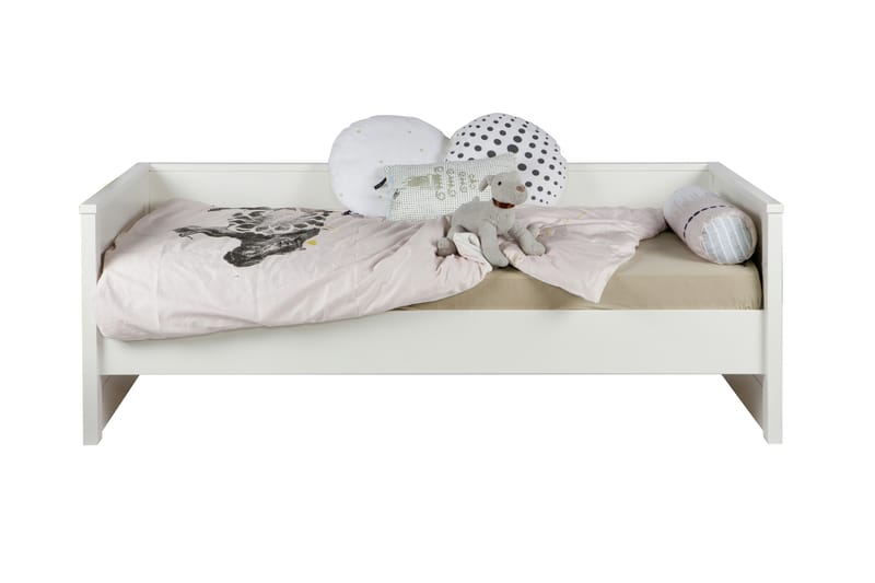 TOMER Bäddsoffa 100x200 Vit Tall - Barnsoffa - Barnsoffa med förvaring - Barnrum