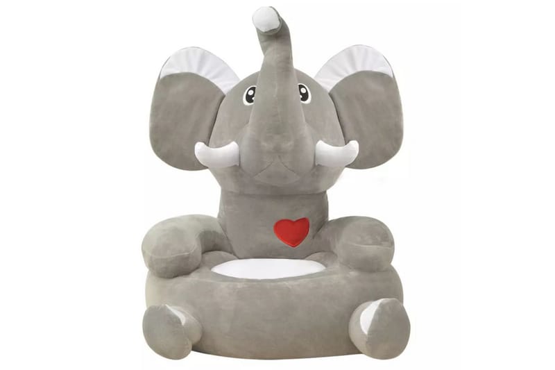 Barnstol i plysch elefant grå - Grå - Barn & bebis - Barnmöbler - Barnstolar & fåtöljer - Barnfåtölj