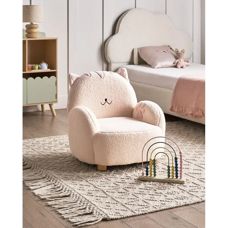 Barnfåtölj Zoar - Vit, brun - Barn & bebis - Barnmöbler - Barnstolar & fåtöljer - Barnfåtölj