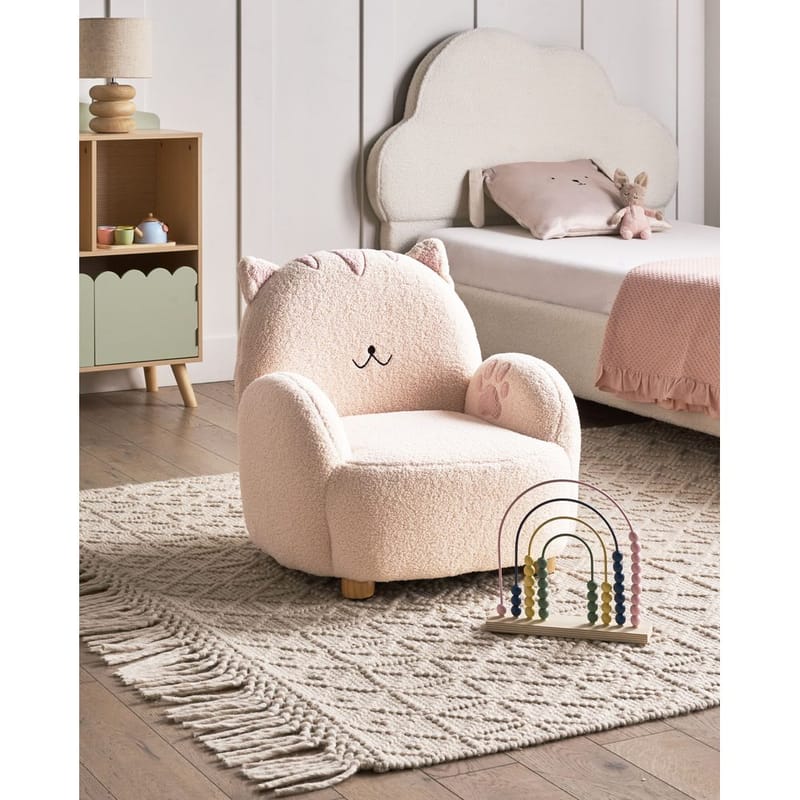 Barnfåtölj Zoar - Vit, brun - Barn & bebis - Barnmöbler - Barnstolar & fåtöljer - Barnfåtölj