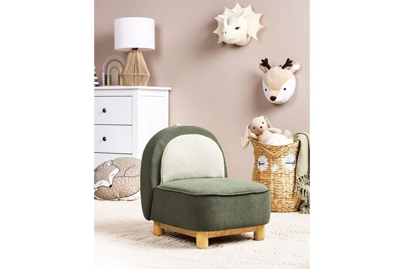 Barnstol Faborg Grönt/ljust trä/beige - Grönt/ljust trä/beige - Barn & bebis - Barnmöbler - Barnstolar & fåtöljer - Barnfåtölj