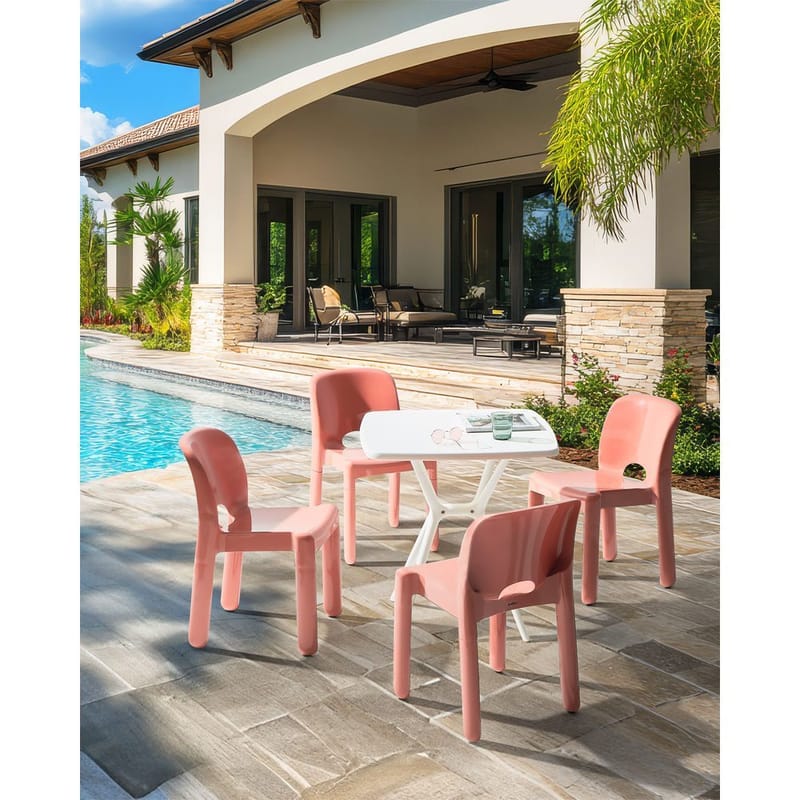 Trädgårdsstol Betim 4-pack - Röd - Utemöbler - Balkong - Balkongmöbler - Balkongstolar