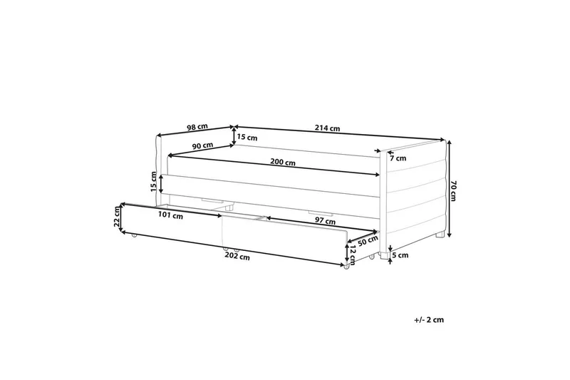 Dagbädd med förvaring Marray - Vit - Barn & bebis - Barnmöbler - Barnsäng & juniorsäng