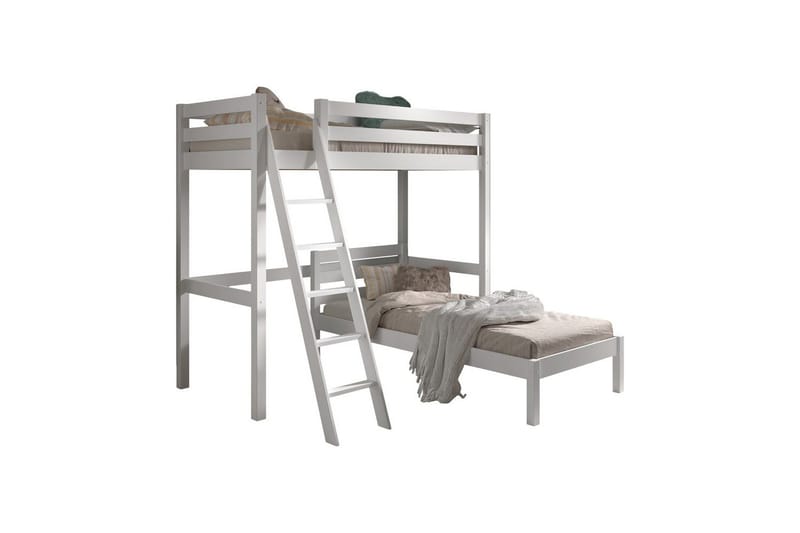 Enkel Säng och matchande rullbar ribbotten Pino Mezzanine 90 x 200 cm, 90 x 200 cm