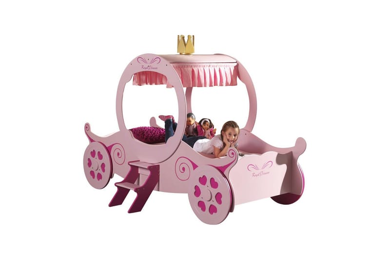 Säng Kungliga Prinsessan Kate Rosa 90x200 cm Med madrass - Med madrass - Barn & bebis - Barnmöbler - Barnsäng & juniorsäng