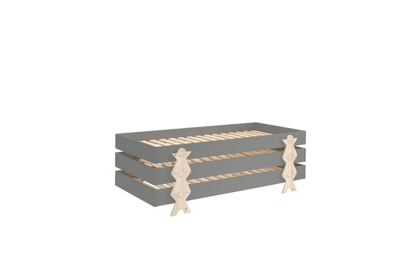 Säng Modulo med smilisfötter Grå, 3, Grå, 3