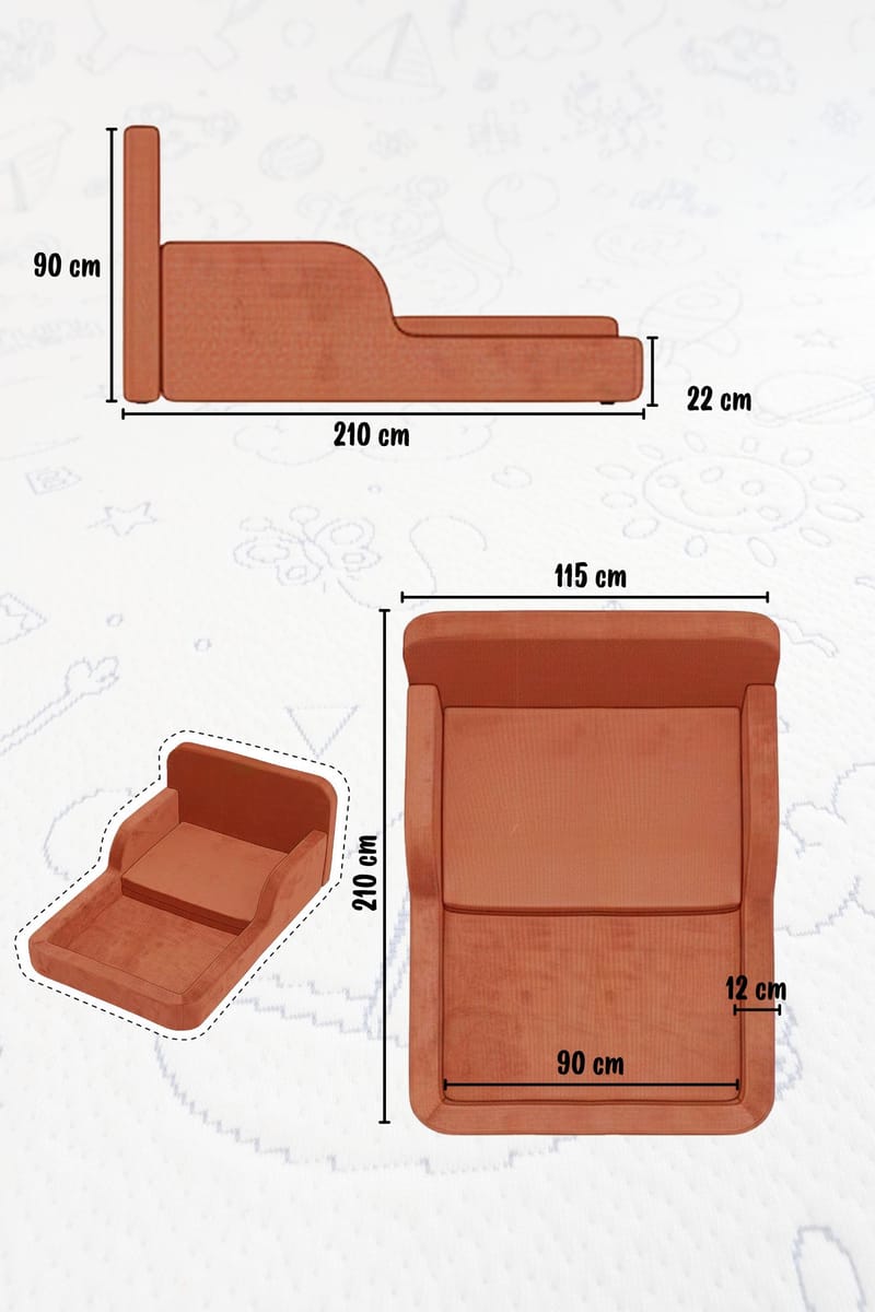 Selnor Barnsäng 115x90x210 cm - Rosa - Barn & bebis - Barnmöbler - Barnsäng & juniorsäng