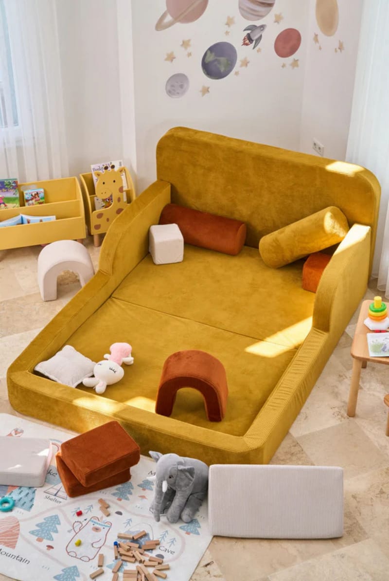 Selnor Barnsäng 115x90x210 cm - Senapsgul - Barn & bebis - Barnmöbler - Barnsäng & juniorsäng