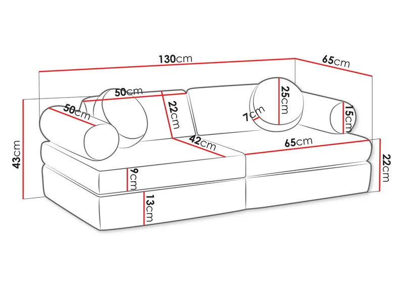 Tharosin Barnsoffa - Brun - Barn & bebis - Barnmöbler - Barnsoffa