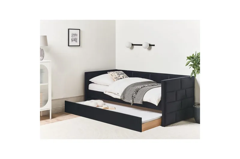Utdragbar säng Chavonne - Svart - Barn & bebis - Barnmöbler - Barnsäng & juniorsäng