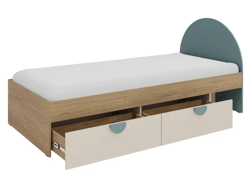 Zarek Juniorsäng 90x200 cm - Brun, blå och beige - Barn & bebis - Barnmöbler - Barnsäng & juniorsäng