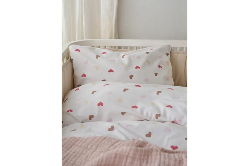 Påslakanset till Spjälsäng 2-Dels Hjärtrud - beige - Barn & bebis - Barntextilier - Barnsängkläder - Bäddset barn