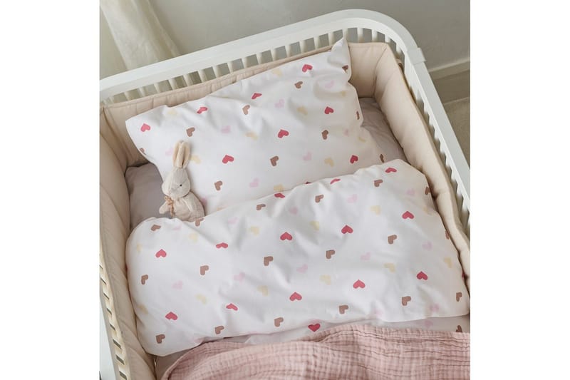 Påslakanset till Spjälsäng 2-Dels Hjärtrud - beige - Textilier & mattor - Sängkläder - Täcke - Enkeltäcke