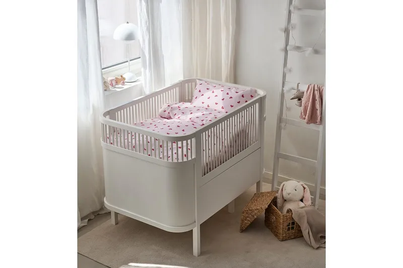 Påslakanset till Spjälsäng 2-Dels Hjärtrud - Rosa - Textilier & mattor - Sängkläder - Bäddset & påslakanset - Bäddset enkelsäng