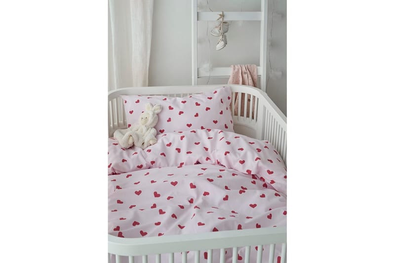 Påslakanset till Spjälsäng 2-Dels Hjärtrud - Rosa - Barn & bebis - Barntextilier - Barnsängkläder - Bäddset barn