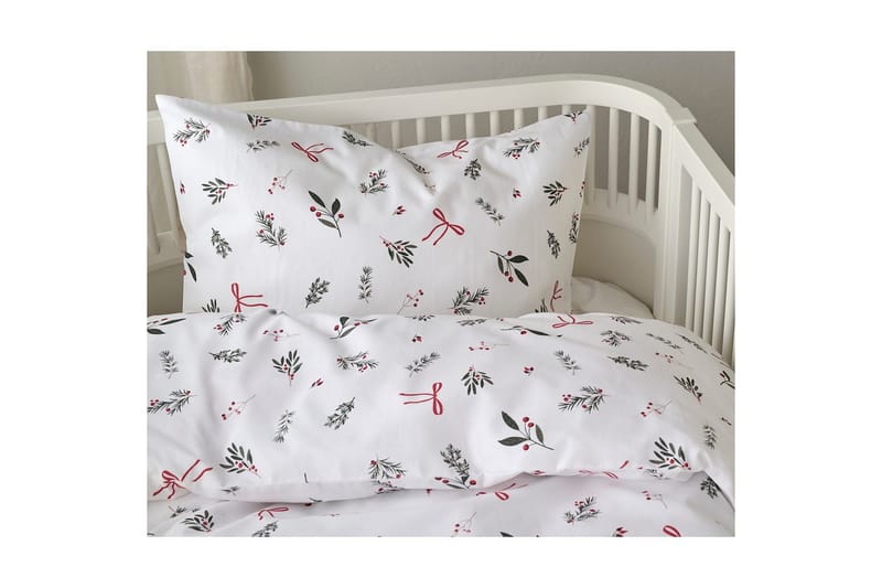 Påslakanset till Spjälsäng 2-Dels Julkvisten Röd - Röd - Barn & bebis - Barntextilier - Barnsängkläder - Bäddset barn