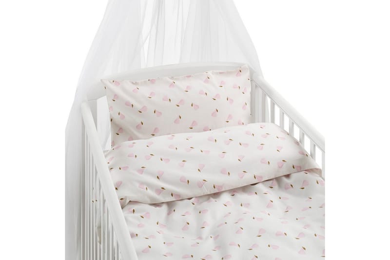 Påslakanset till Spjälsäng 2-Dels Päron Rosa, Rosa