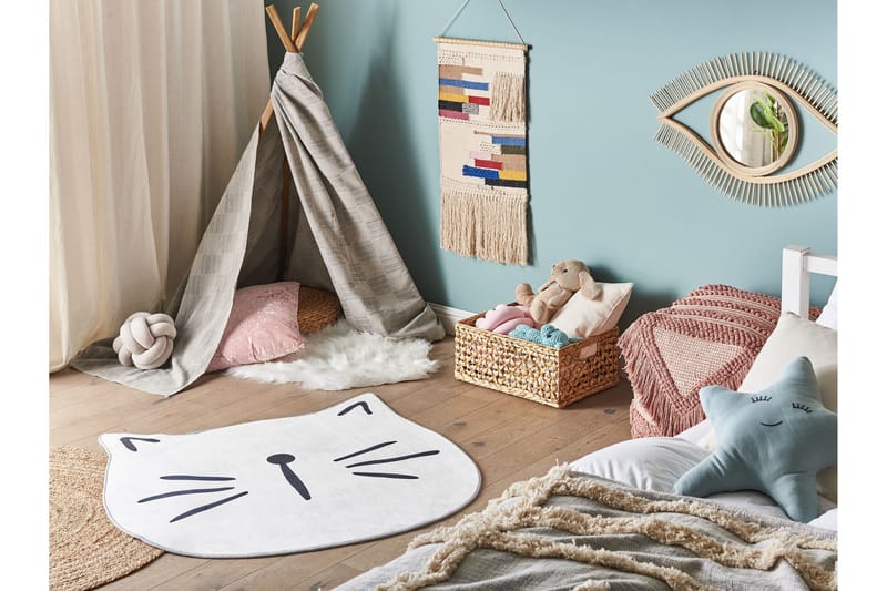 Kitty Barnmatta Rund 100 cm Vit - Barn & bebis - Barntextilier - Barnmattor