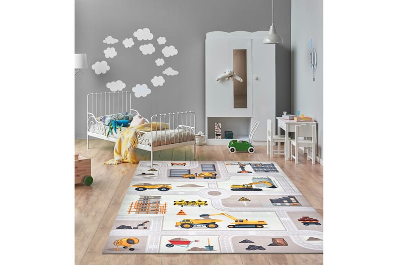 Rajender Barnmatta 120x160 cm Rektangulär - Linne - Barn & bebis - Barntextilier - Barnmattor
