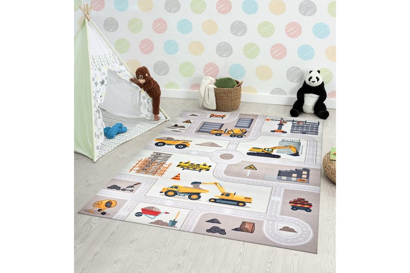 Rajender Barnmatta 120x160 cm Rektangulär - Linne - Barn & bebis - Barntextilier - Barnmattor