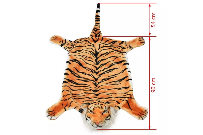 Tigermatta plysch 144 cm brun - Brun - Barnrumsinredning & leksaker - Barnmattor