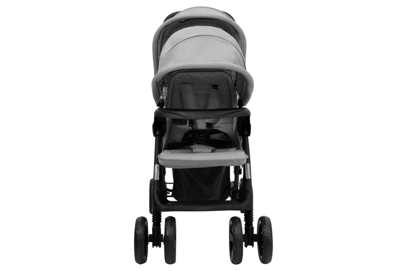 Tandem tvillingvagn ljusgrå stål - Ljusgrå - Barn & bebis - För barn - Barnvagnar - Syskonvagnar