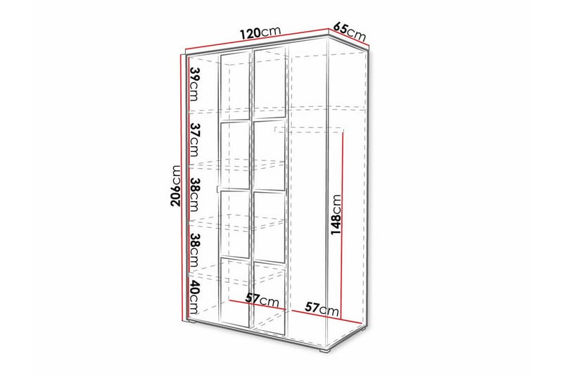 Aberfelt Barnskåp 120x206 cm Svart - Barn & bebis - Förvaring barnrum