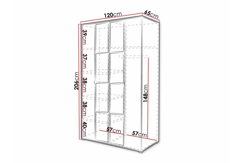 Aberfelt Barnskåp 120x206 cm Vit - Barn & bebis - Förvaring barnrum