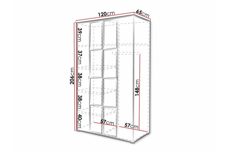 Aberfelt Barnskåp 120x206 cm Vit - Förvaring barnrum - Barnrum - Skåp barnrum