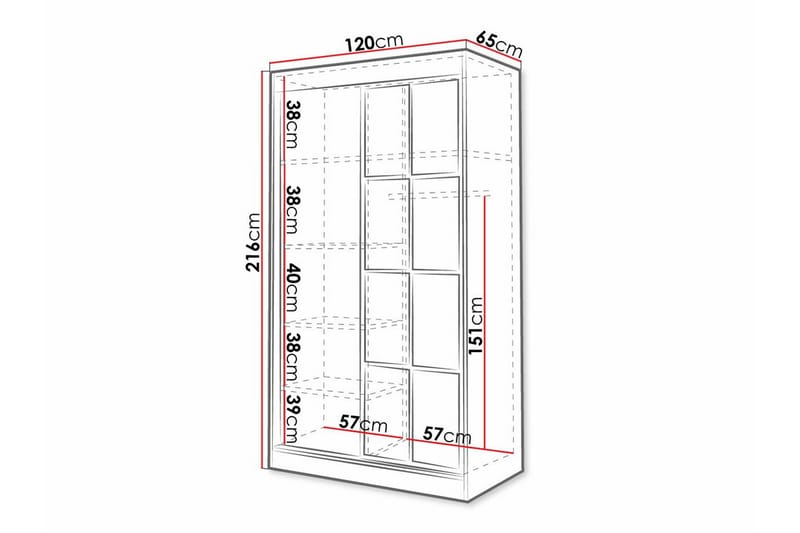 Aberfelt Barnskåp 120x216 cm Vit - Barn & bebis - Förvaring barnrum