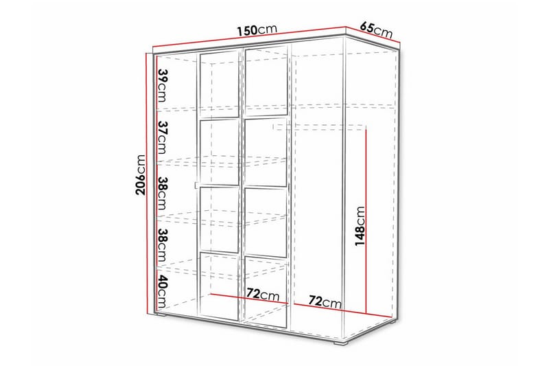 Aberfelt Barnskåp 150x206 cm Vit - Barn & bebis - Förvaring barnrum